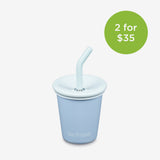 10oz Kids Sippy Cup with Straw - Clear Sky blue - 2 for $35