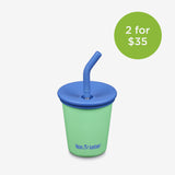 10oz Kids Sippy Cup with Straw - Spring Bud green/blue - 2 for $35