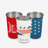 Steel pint cups with olympic and USA graphics - 3 pack set