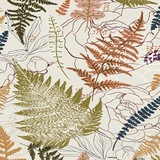 Pattern of various fern leaves on a beige background