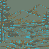 river bank graphic close up