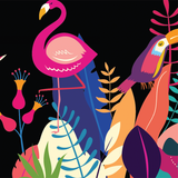 Tropical graphic artwork close up
