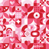 Pink and red hearts pattern - valentine's day graphic closeup