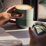 Lowball tumbler with coffee espresso in sunshine