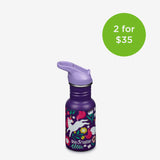 12oz Kid's Water Bottle with Straw - Unicorns graphic - 2 for $35