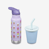 Kid's Sippy Cup and Water Bottle Set - Ice Cream + Blue