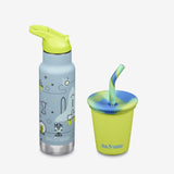 Kid's Sippy Cup and Water Bottle Set - Space Case + Lime Green