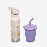 Kid's Sippy Cup and Water Bottle Set - Owls + Purple