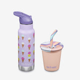 Kid's Sippy Cup and Water Bottle Set - Ice Cream + Peach