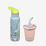 Kid's Sippy Cup and Water Bottle Set - Space Case + Peach