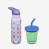 Kid's Sippy Cup and Water Bottle Set - Ice Cream + Green