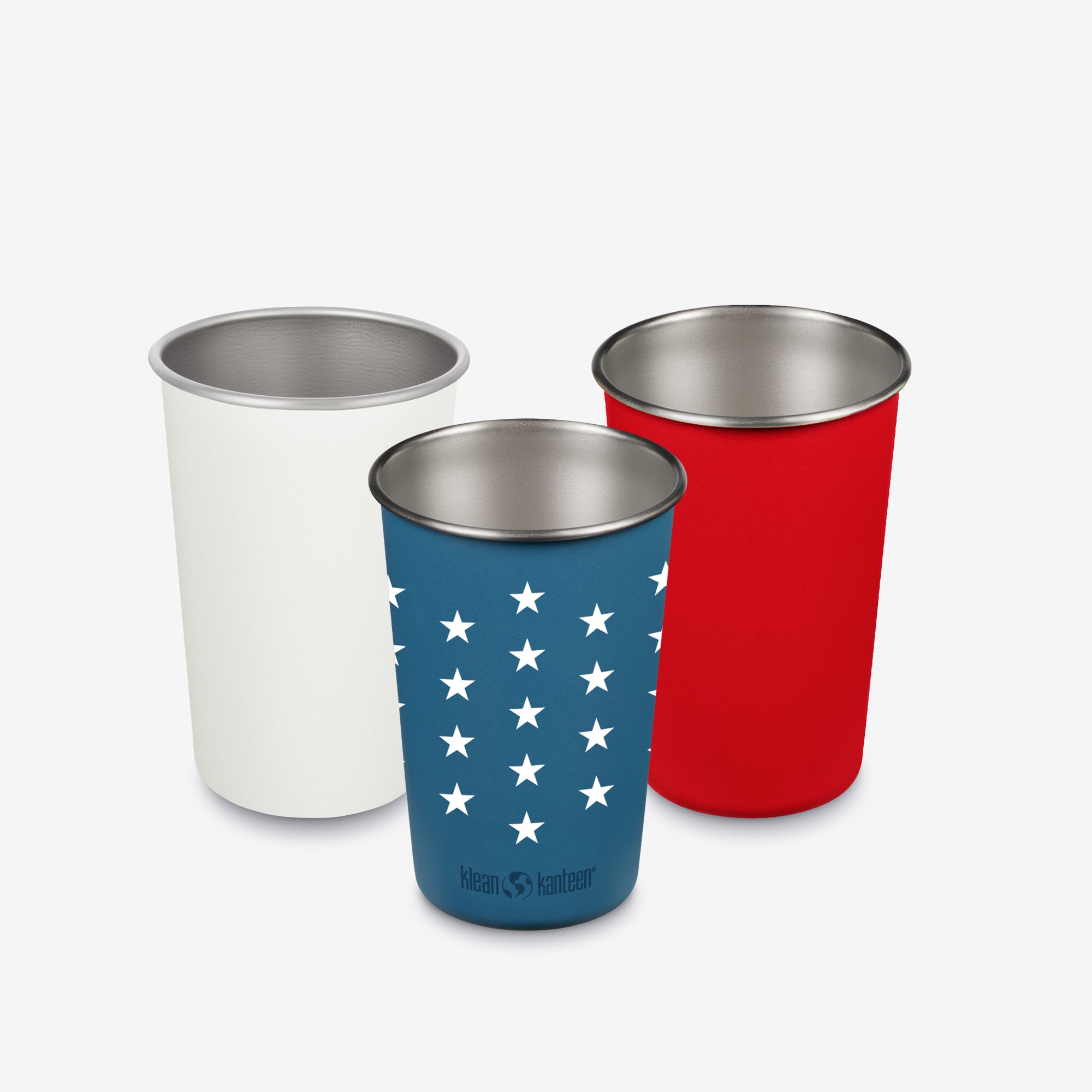 Red, white and blue pint cups with stars