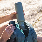 Upside down leakproof water bottle in bag