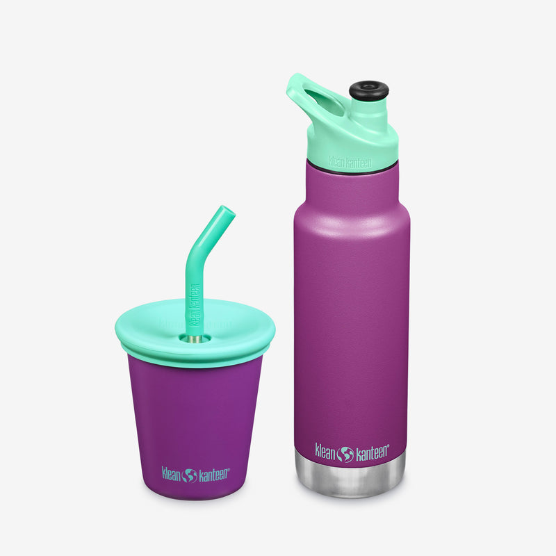 Kids Sippy Cup and Water Bottle Set - Sparkling Grape