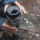 Opening twist cap lid with straw