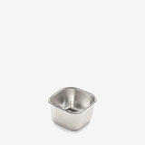 3 oz steel food box - half snack size - angle view