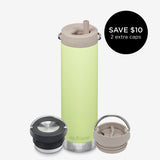 20oz Water Bottle Bundle with 3 caps - Lime Green