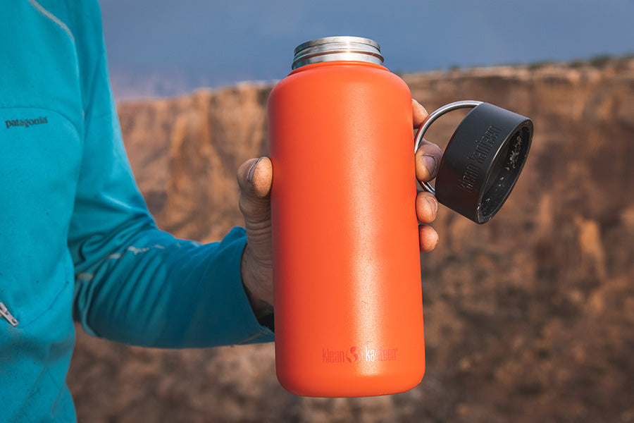 Close up of wide mouth water bottle