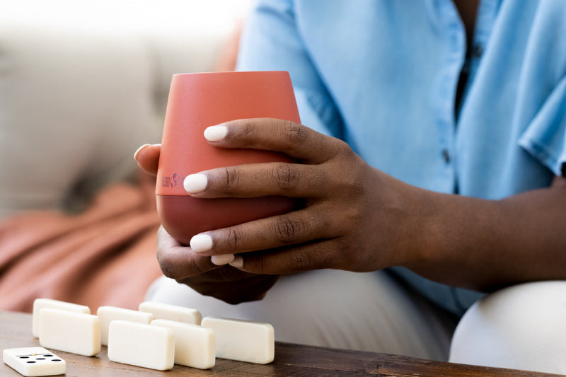 Wine tumbler in hand