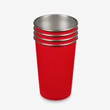 16 oz Steel Pint Cup 4-Pack Set - Red nested