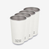 16oz Steel Pint 4-Pack - White