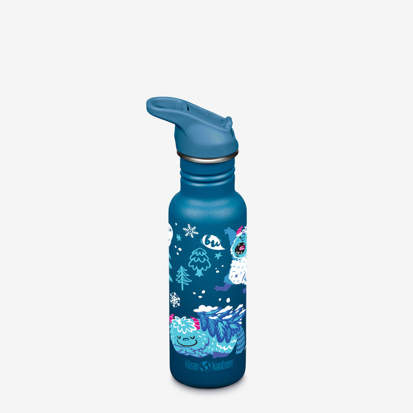 18oz Water Bottle with Straw - Snow Beasts graphic
