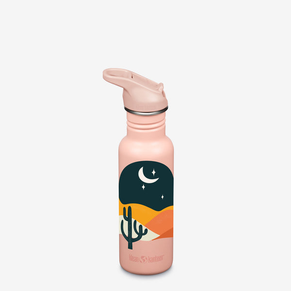 18oz water bottle with straw  - Bohemian Nights graphic