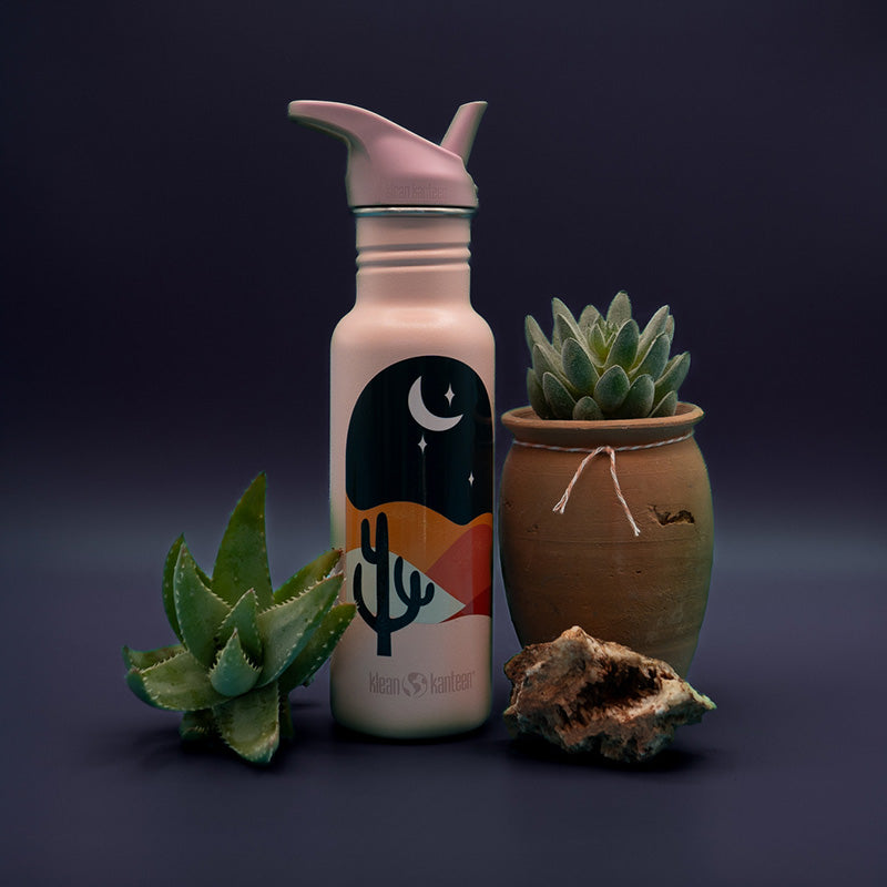 18 oz Classic Water Bottle with Flip Seal Sport Cap and Straw - Bohemian Nights