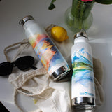 Earth Day graphic bottles on counter