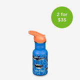 12oz Kid's Water Bottle with Straw - Sharks in Shades graphic - 2 for $35