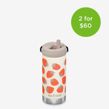 12oz Insulated Water Bottle with Straw Lid - Strawberries design - 2 for $60