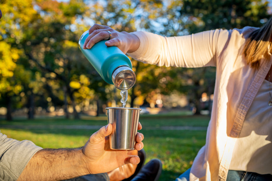 Pour Through Steel Water Bottle