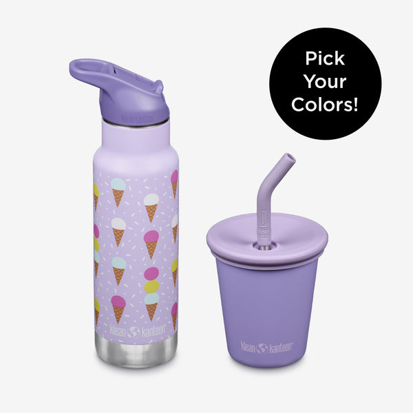 Kid's Sippy Cup and Water Bottle Set - Pick Your Colors
