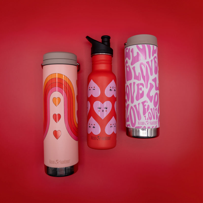 Limited Edition 18oz Classic Water Bottle with Sport Cap - Heart Faces