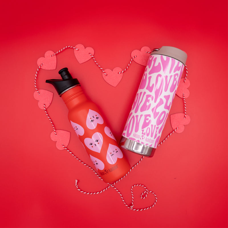 Limited Edition 18oz Classic Water Bottle with Sport Cap - Heart Faces