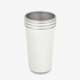 16 oz Steel Pint Cup 4-Pack Set - White nested