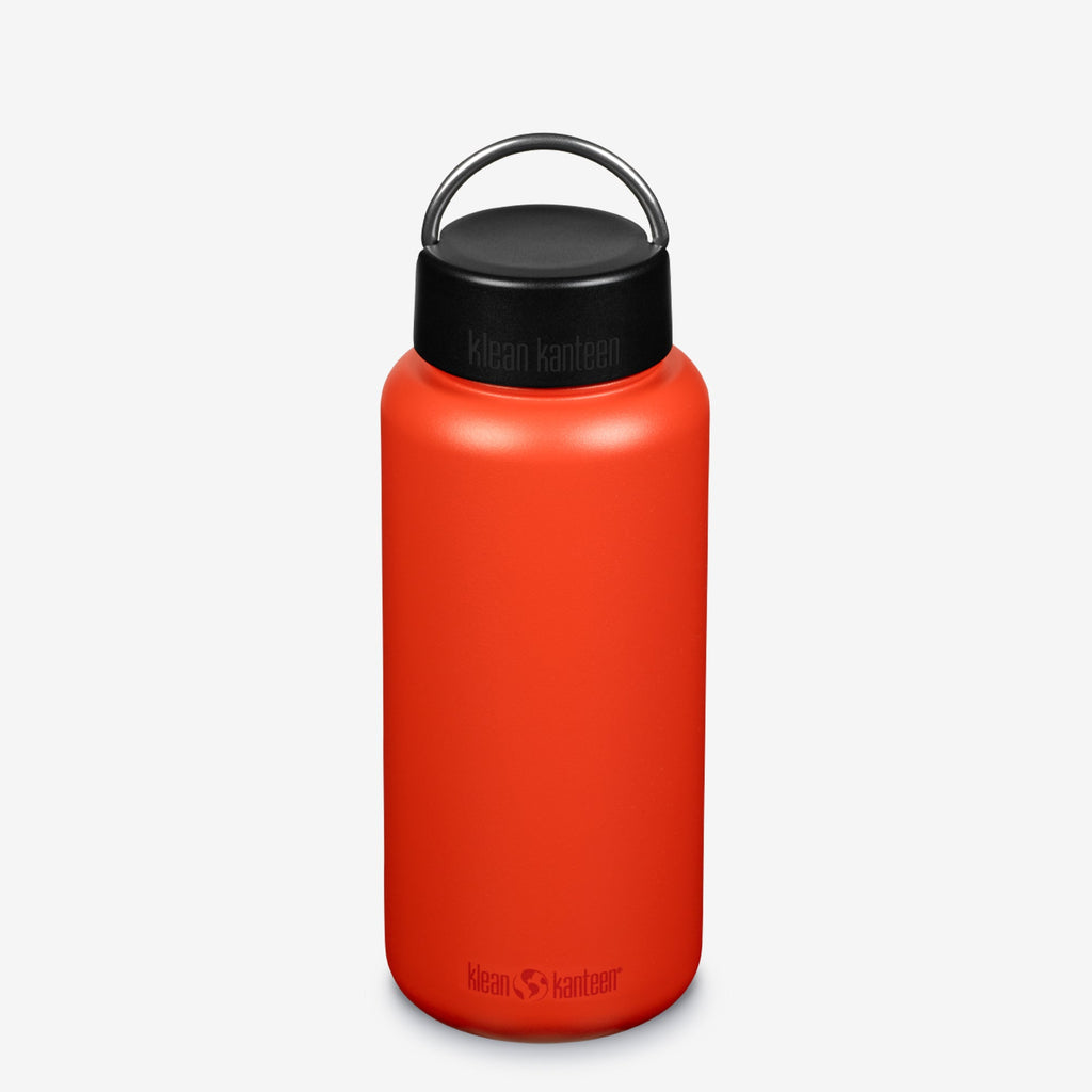 24 oz Colorful Stainless Steel Insulated Water Bottle Wide Mouth, Organe&Black