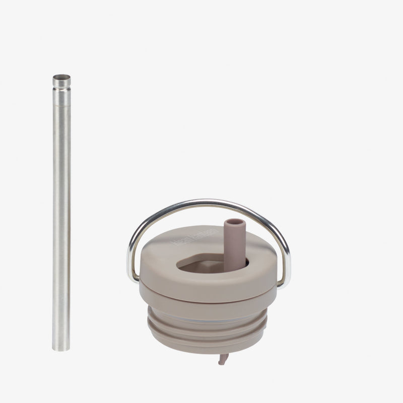 Klean Kanteen Twist Cap with Steel Straw - Taupe Color