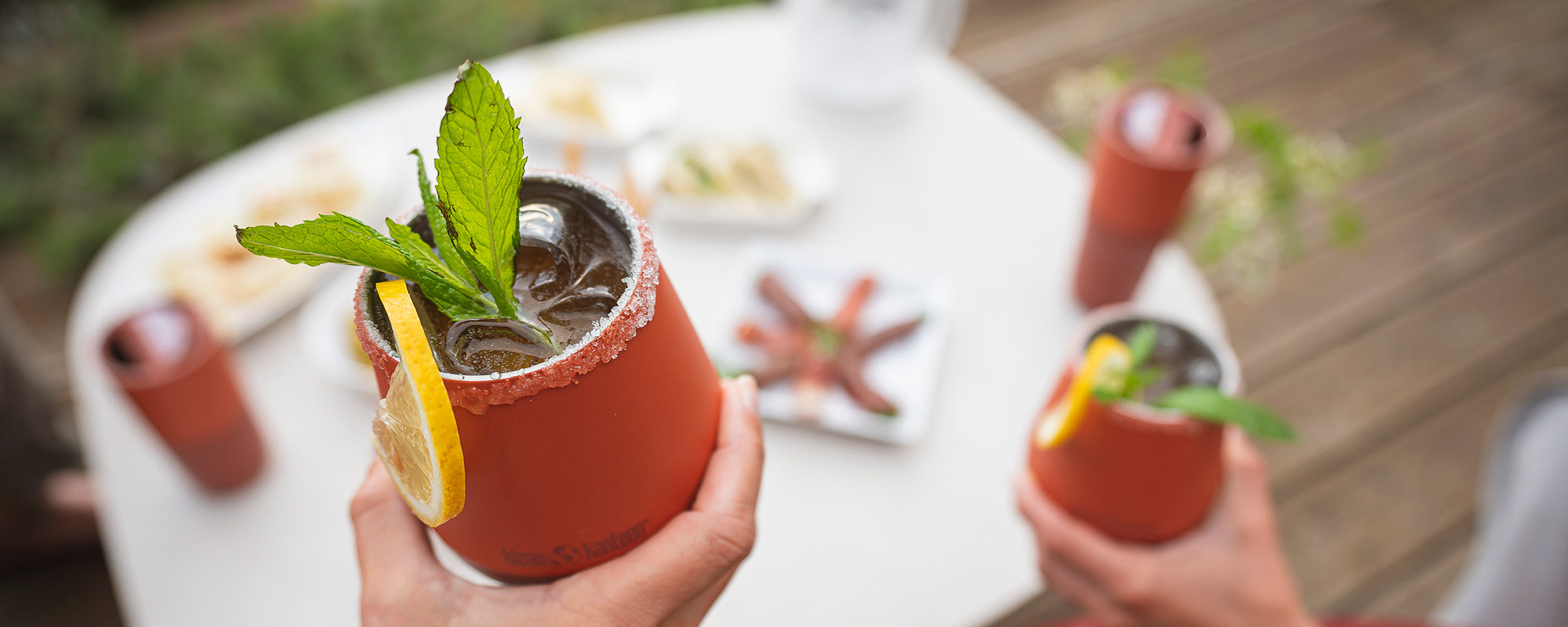 Cocktails in tumblers