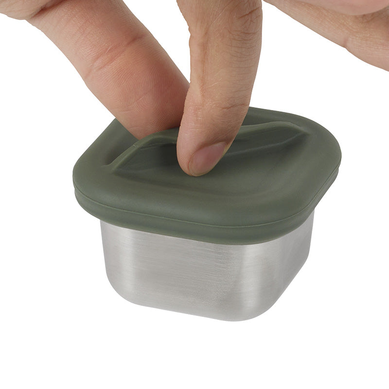 3 oz steel food box - half snack size - lid design