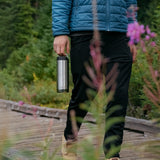 Hiking with coffee tumbler