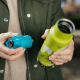 Water bottle with cap off - Safari design