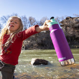 Water bottle with sports cap - boy holding out