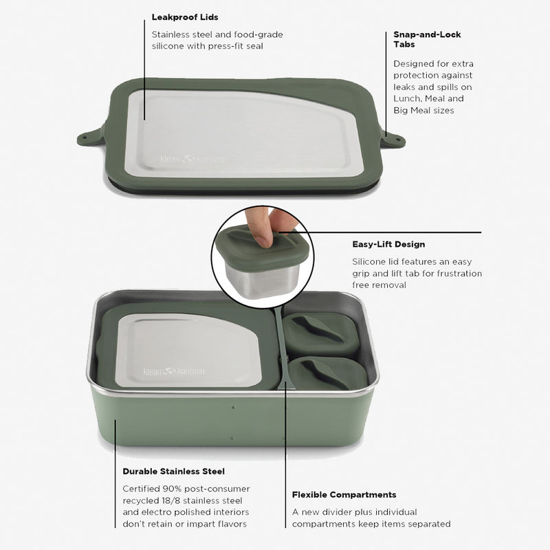 Built Reusable Lunch Box Container in Gray