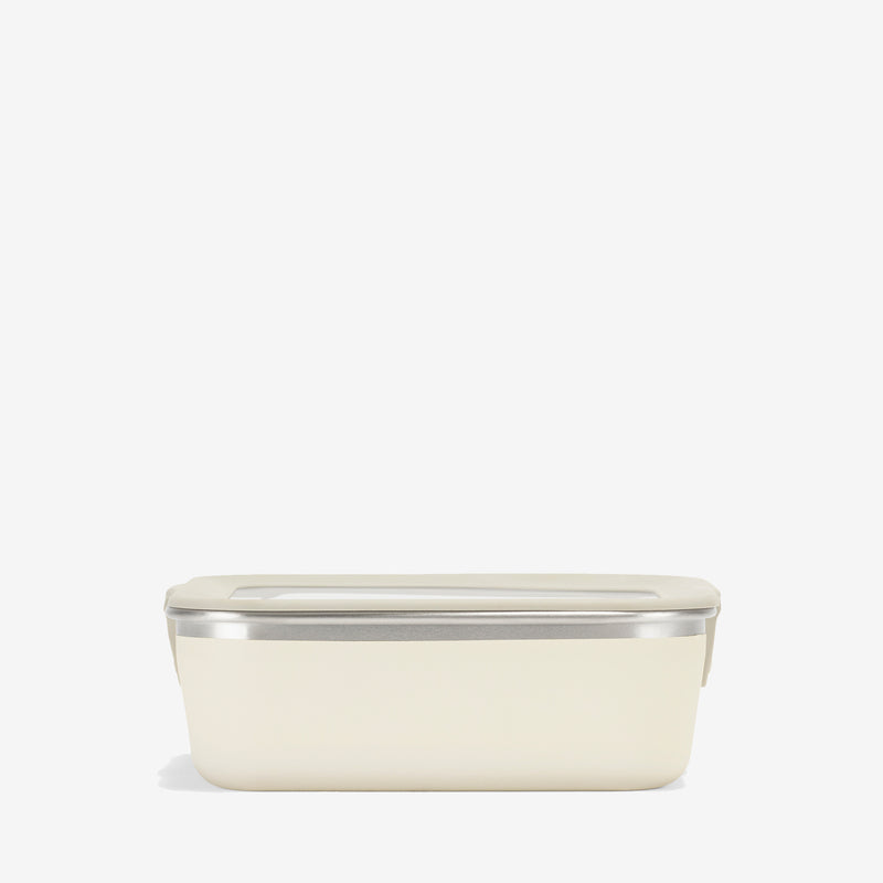 23 oz Steel Lunch Box - Tofu color - side view