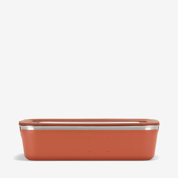 34 oz Steel Lunch Box - Meal - autumn glaze color - side view