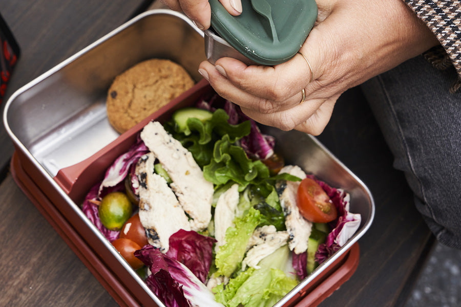 Lunch and meal in steel food box