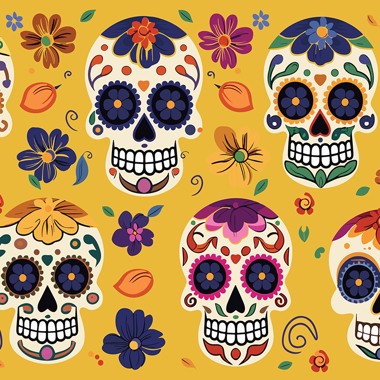 Halloween Sugar Skulls Calavera Artwork