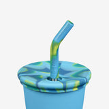 Kid's Cup with Straw Lid - Blue Tie Dye