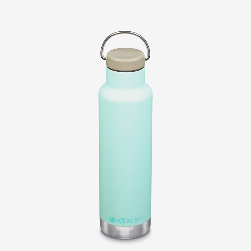 Vacuum Insulated Water Bottle - White 20 oz Dark Cyan